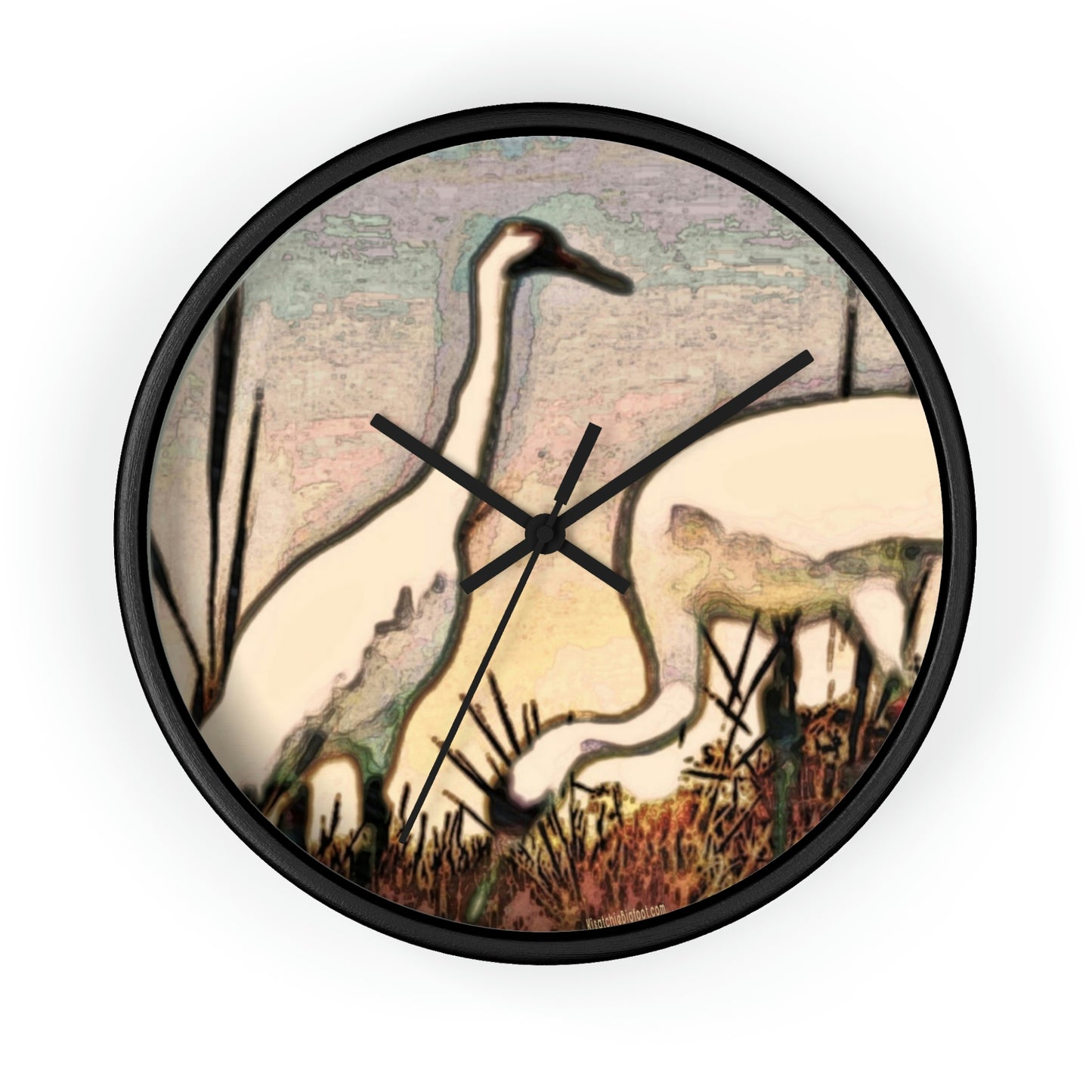 Louisiana's Whooping Cranes Wall Clocks