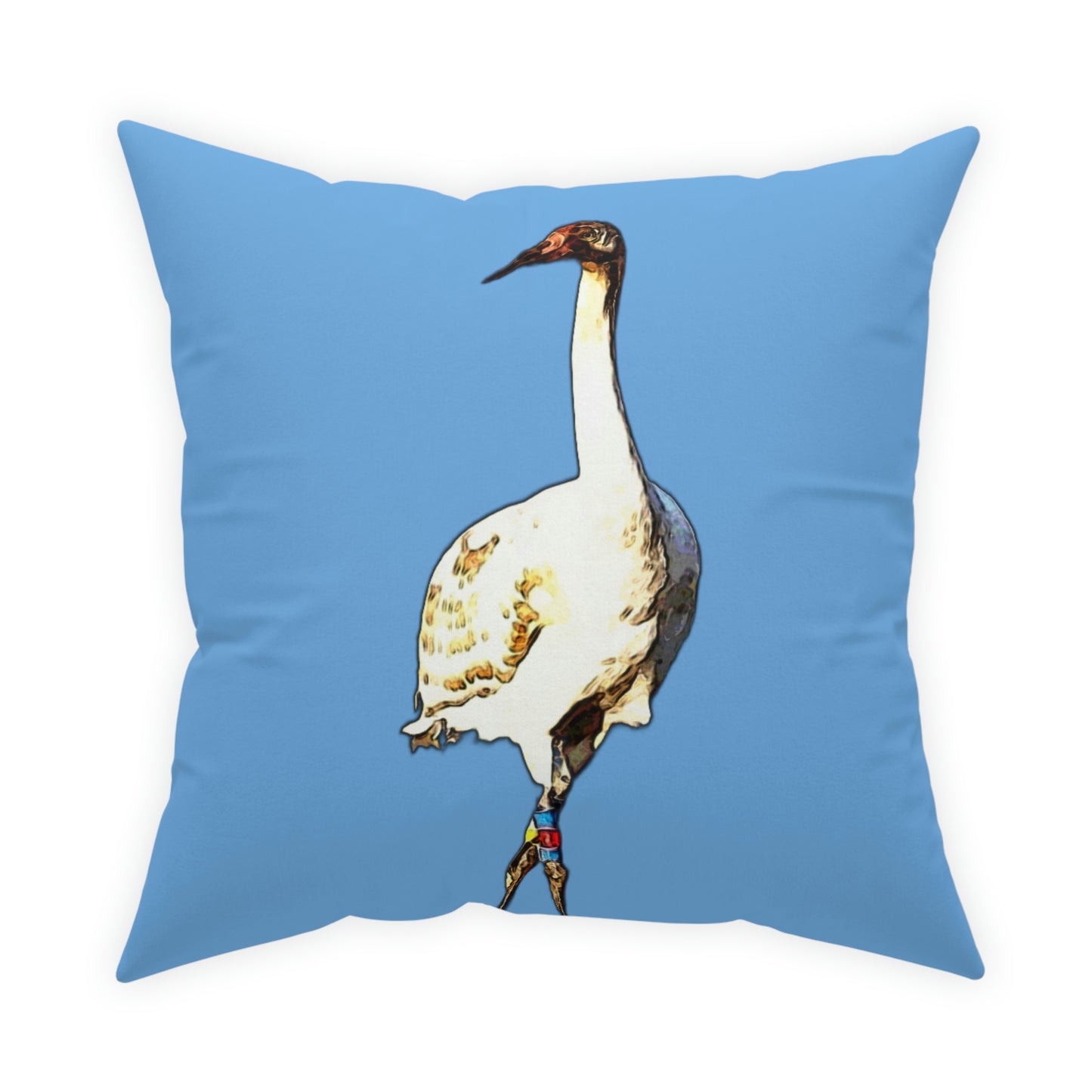 Whooping Crane Broadcloth Pillow