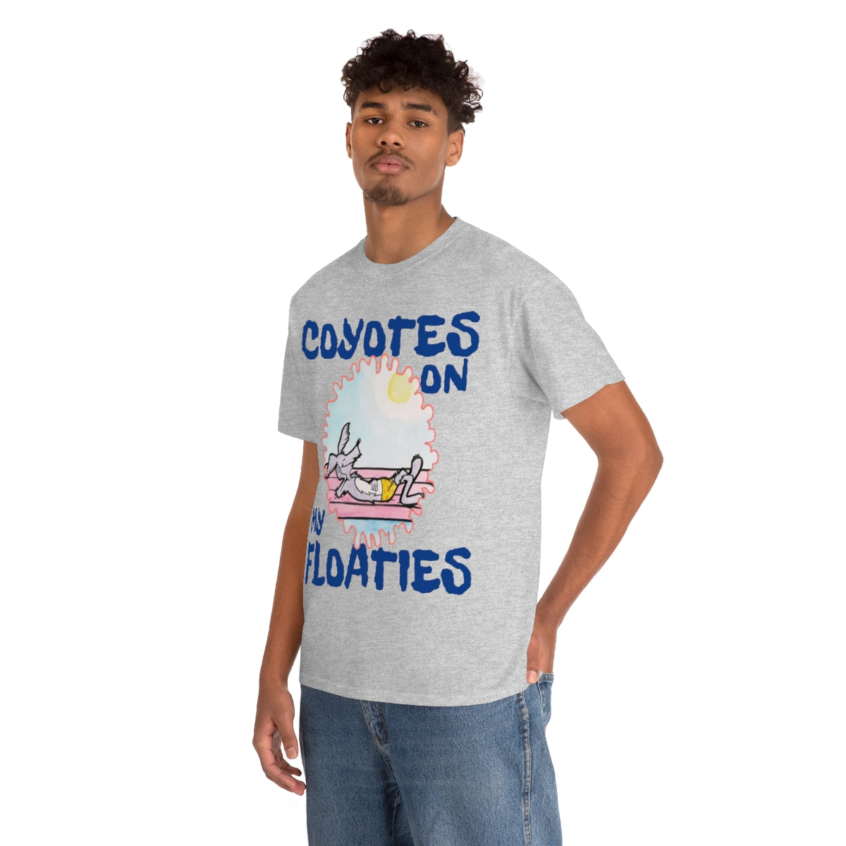 Unisex Coyotes on my Floaties Heavy Cotton Tee