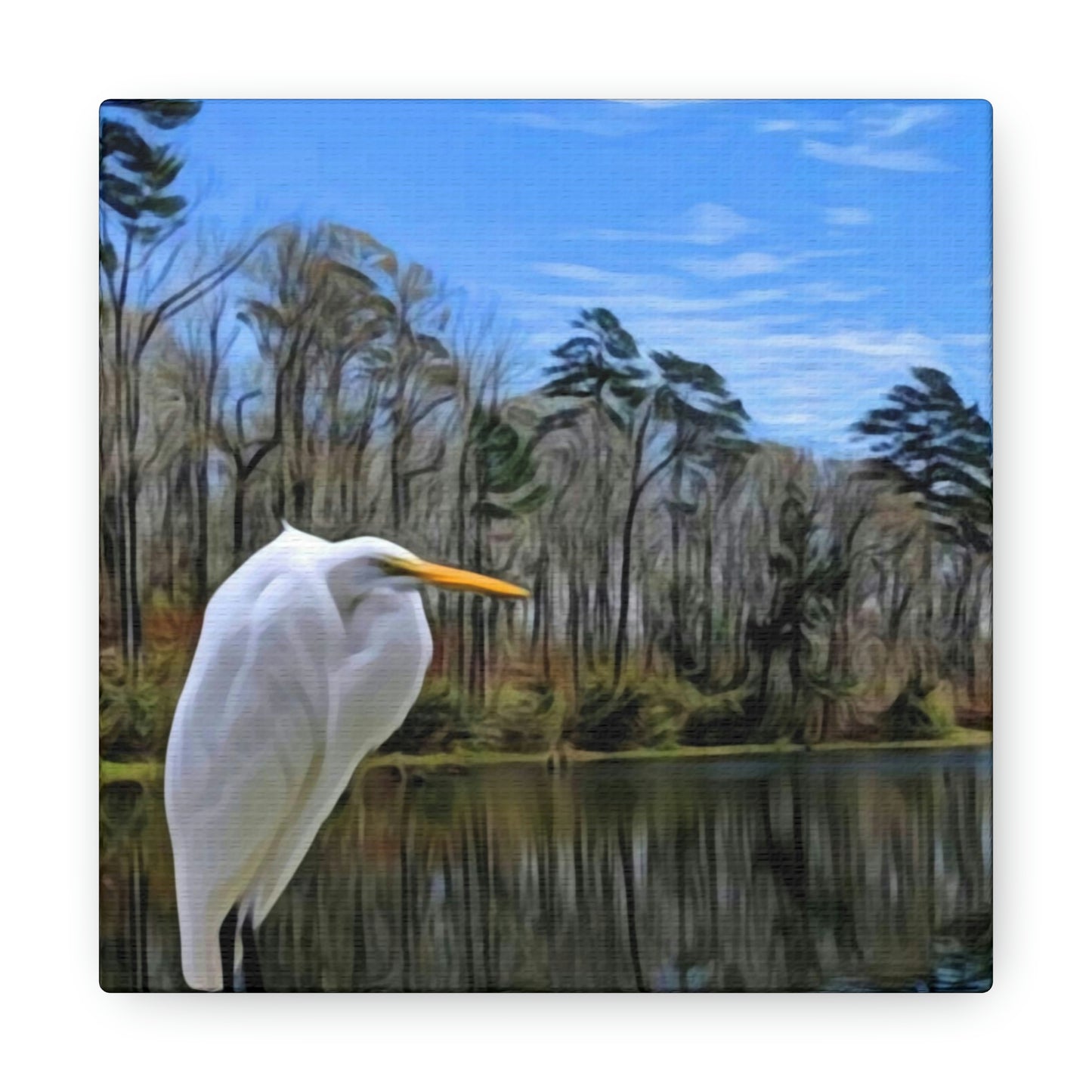 Egret at Valentine Lake Canvas Gallery Wraps