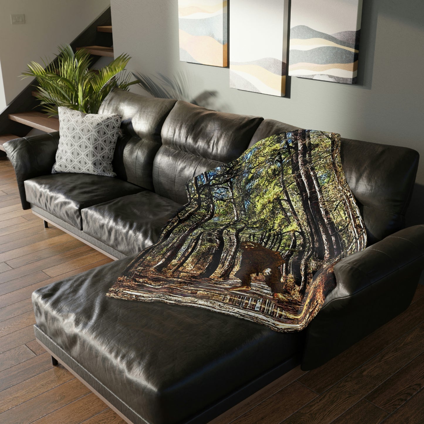 Bigfoot in the Kisatchie Velveteen Blanket (2-sided print)