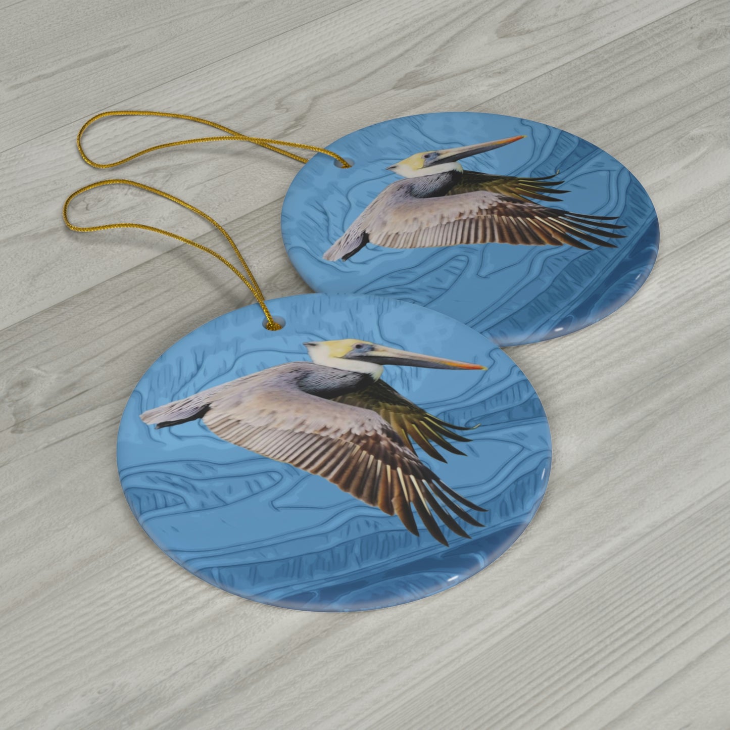 Ceramic Brown Pelican Ornament