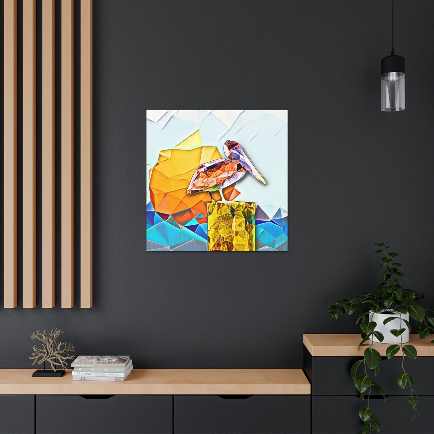 Polygonal Pelican Canvas Gallery Wraps