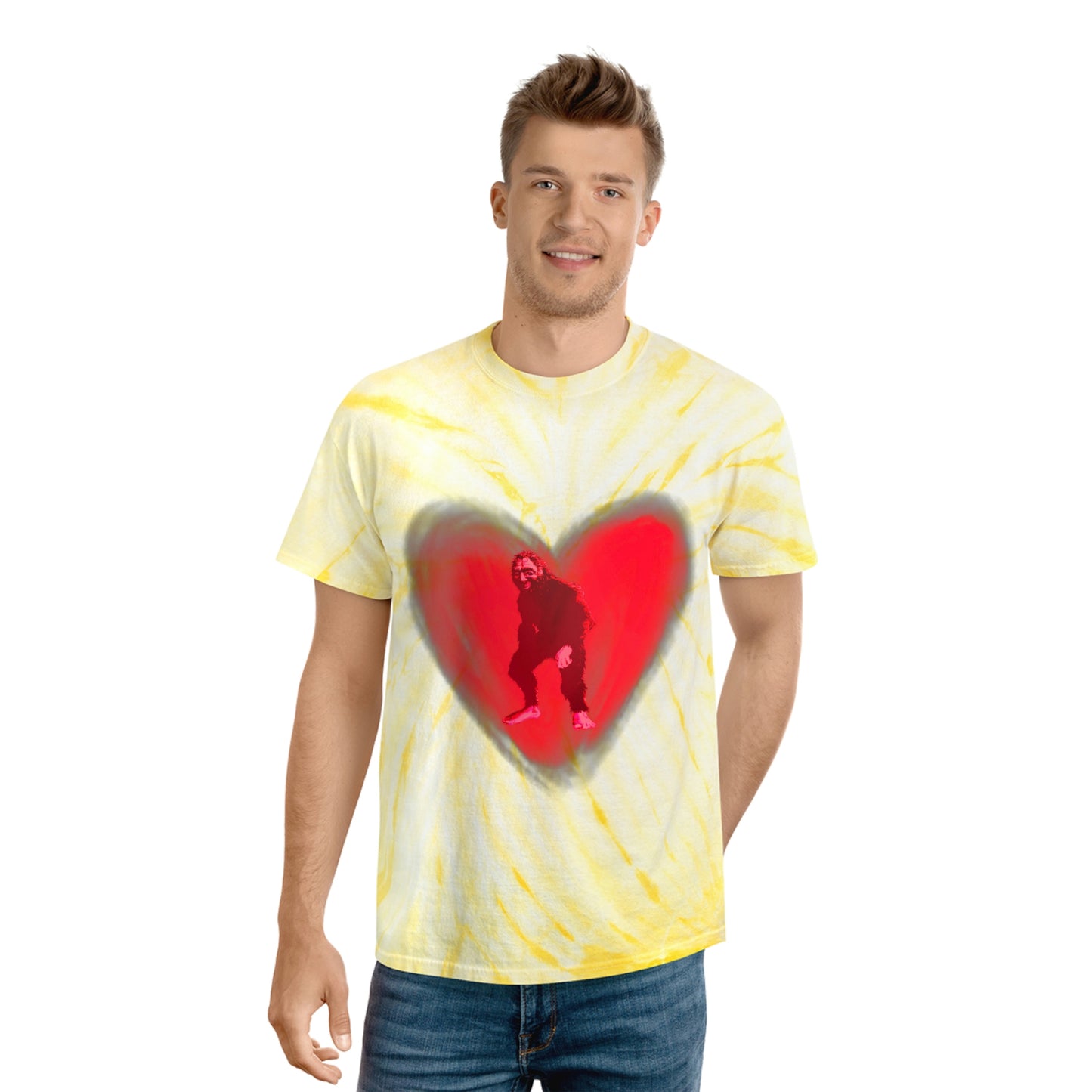 Unisex Bigfoot in My Heart Tie-Dye Tee