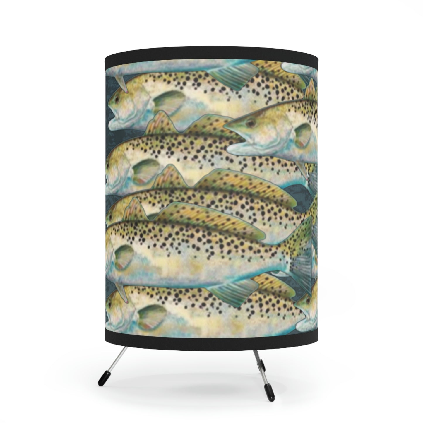 Speckled Trout Tripod Lamp with High-Res Printed Shade