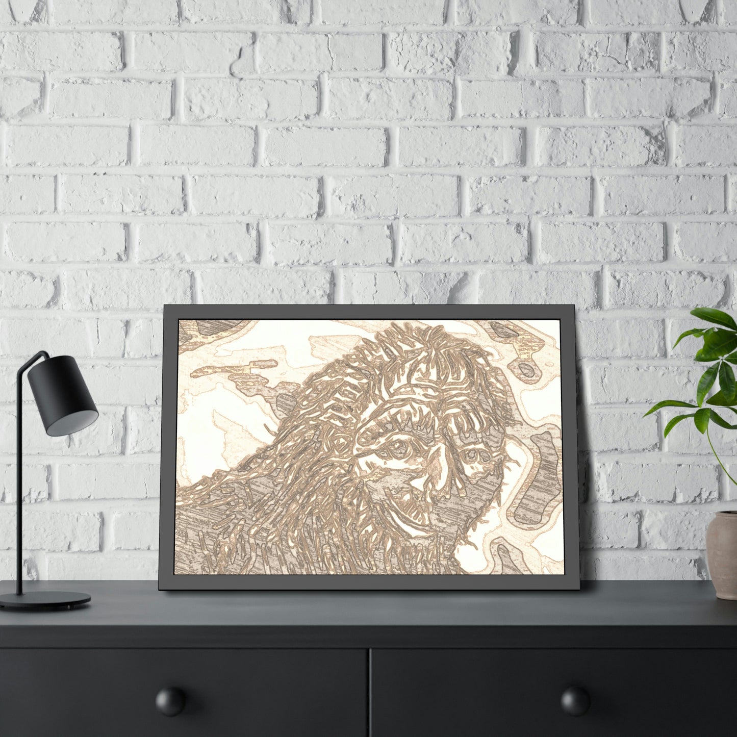 Framed Bigfoot Sketch Print