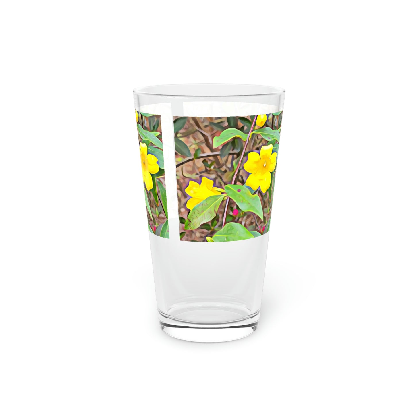 Yellow Jessamine Clear Pint Glass