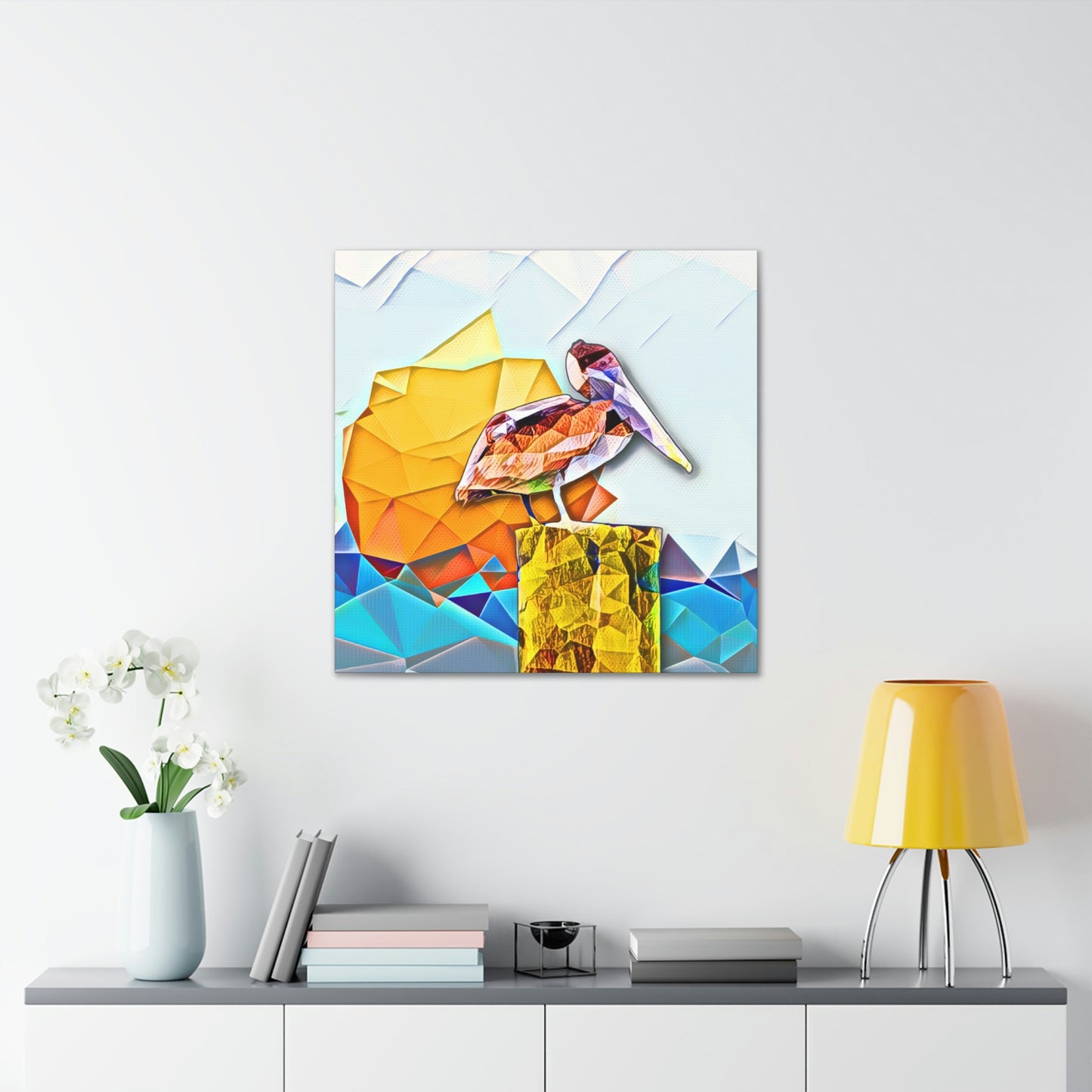 Polygonal Pelican Canvas Gallery Wraps