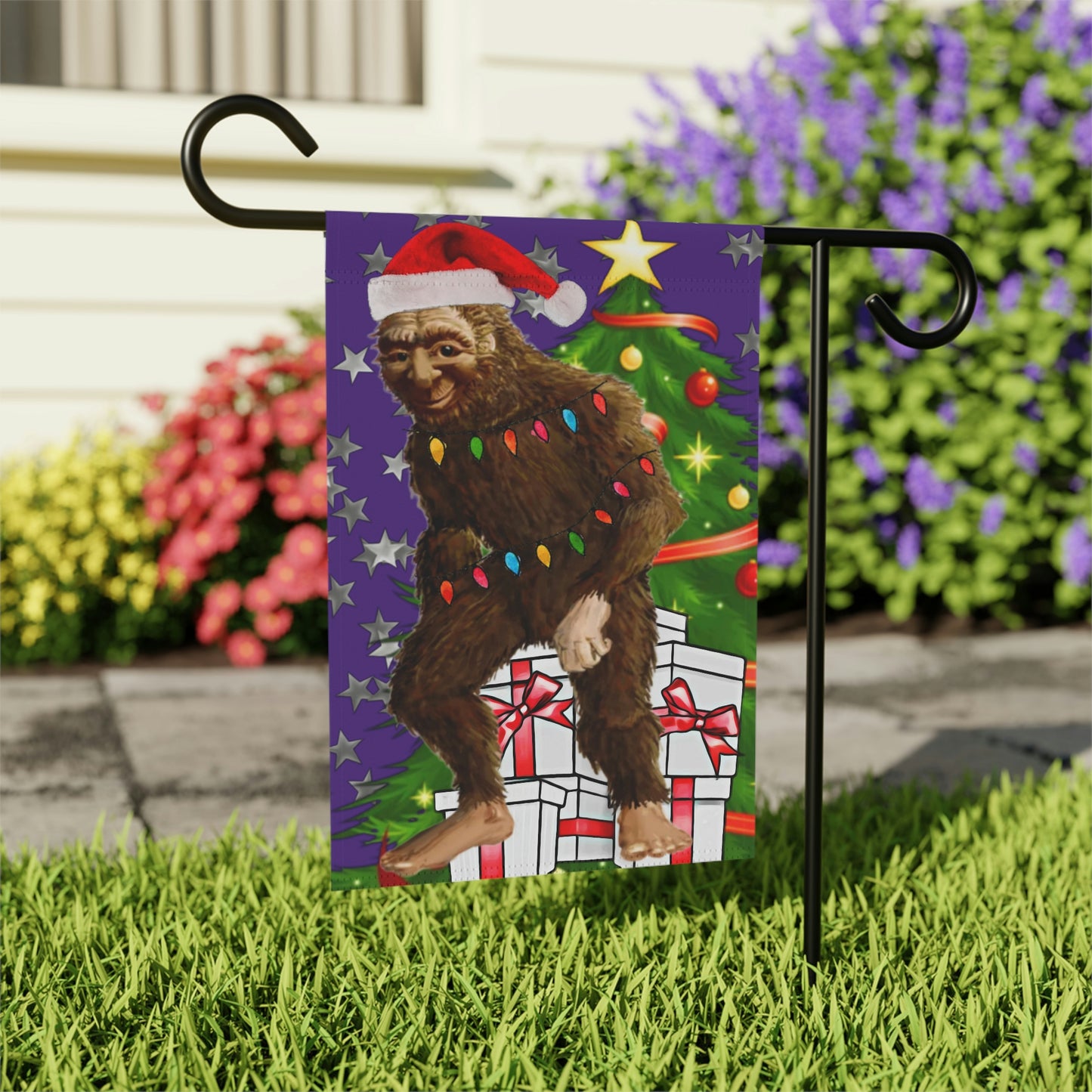 Bigfoot Christmas Garden & House Banner