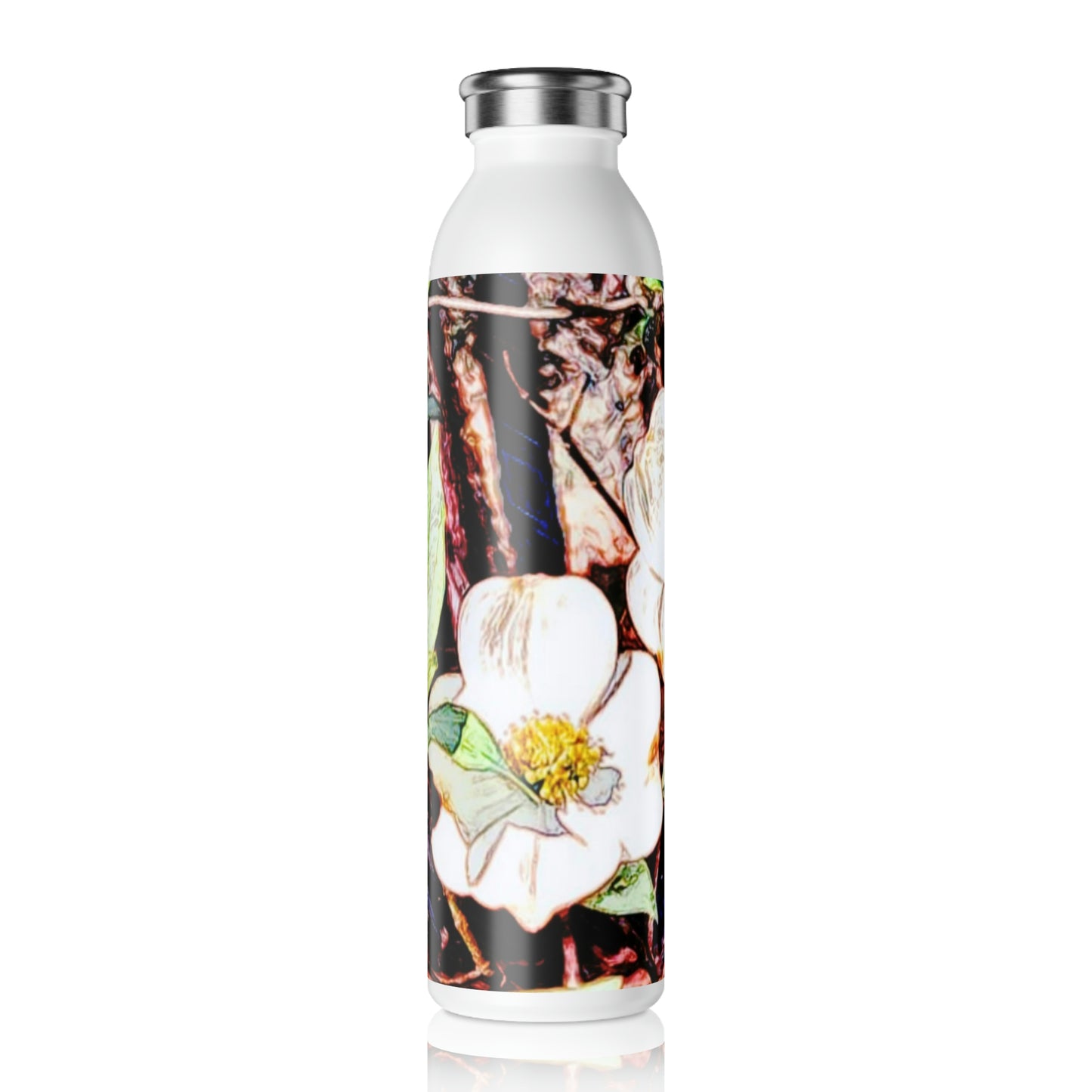 Dogwood Blossoms Slim Water Bottle