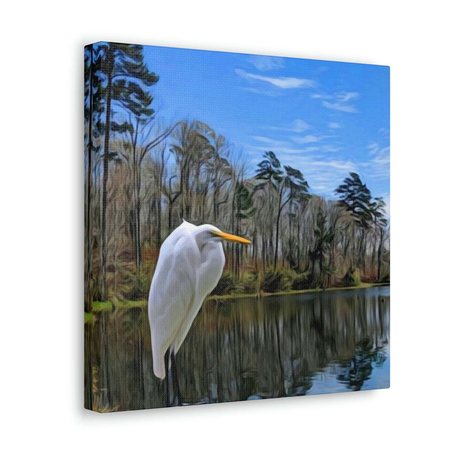 Egret at Valentine Lake Canvas Gallery Wraps