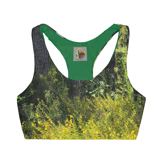 Girls Forest Flowers Seamless Sports Bra