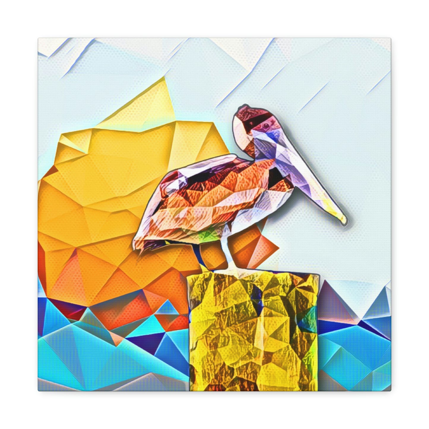 Polygonal Pelican Canvas Gallery Wraps