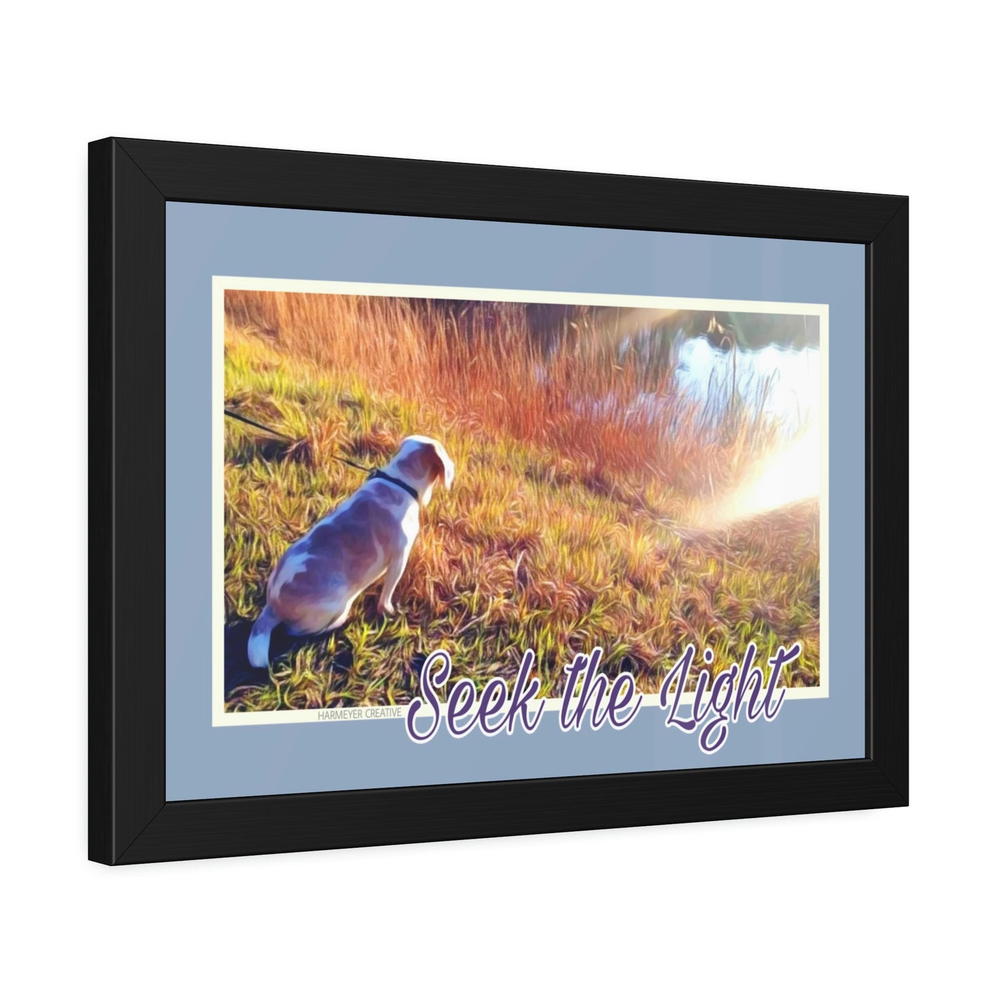 Framed Good Dog "Seek the Light" Print