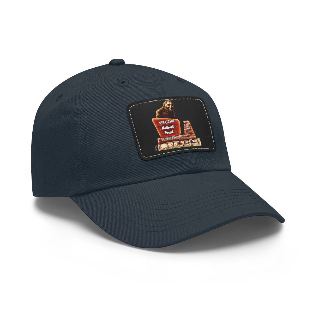 Dad Cap with Leather Kisatchie Bigfoot Patch