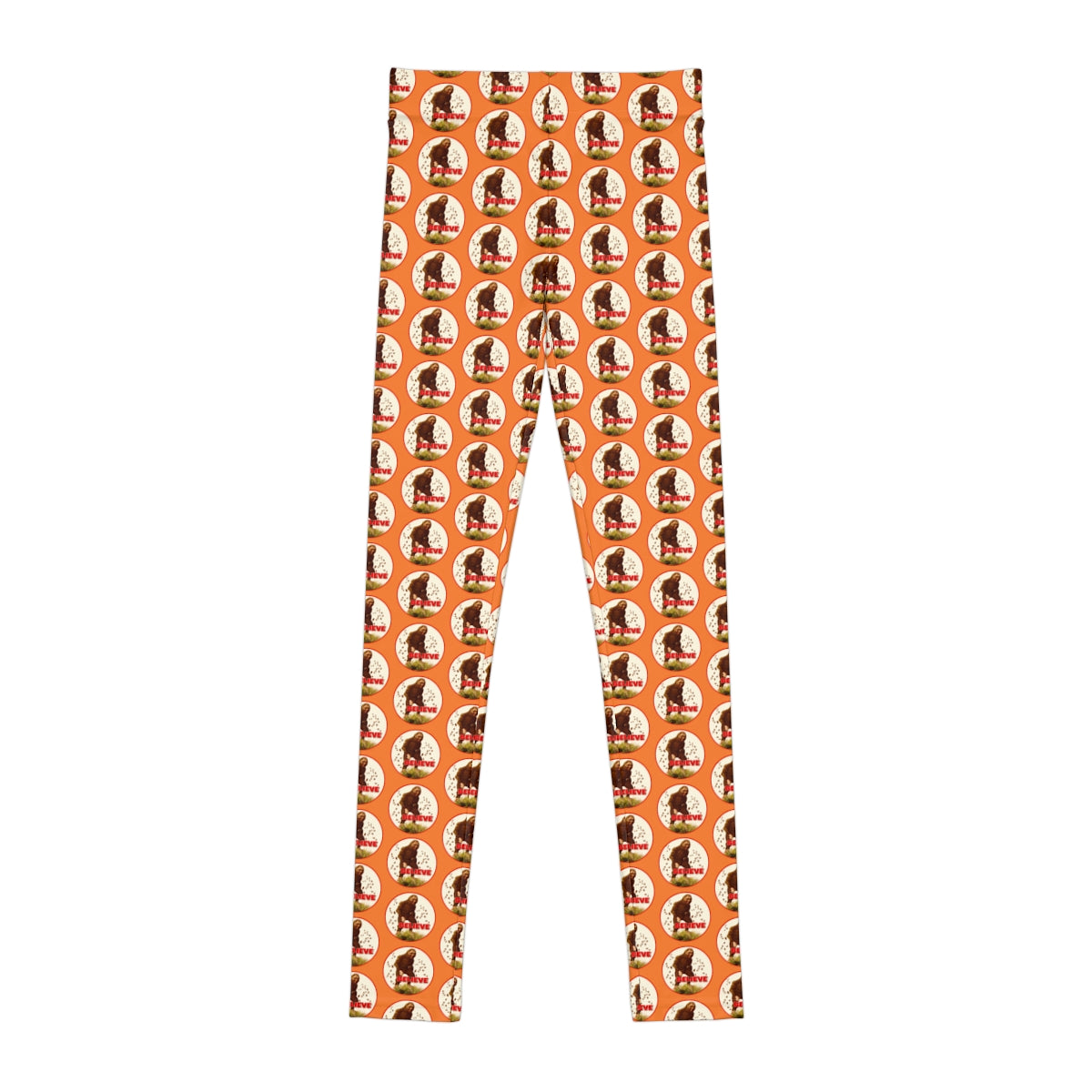 Orange Bigfoot Believe Youth Leggings