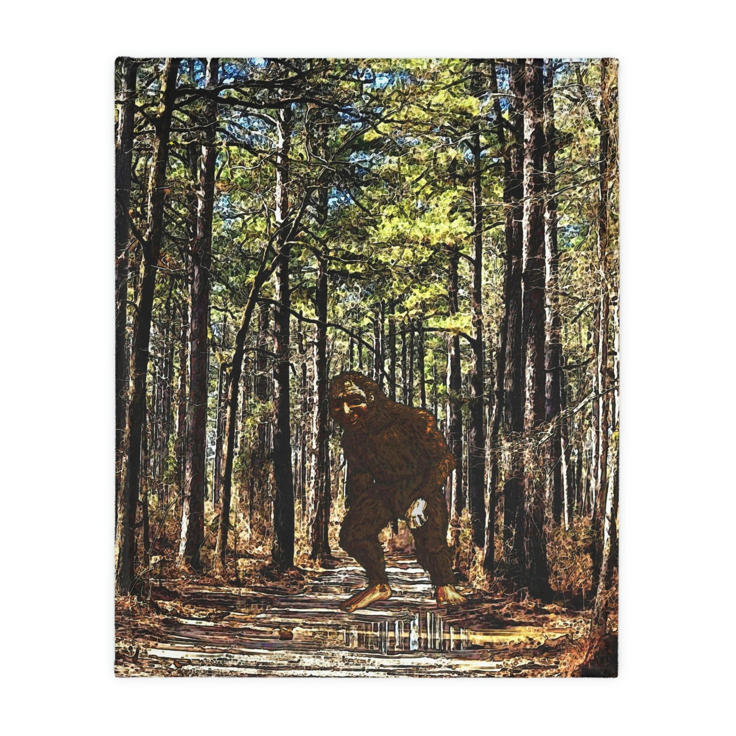 Bigfoot in the Kisatchie Velveteen Blanket (2-sided print)