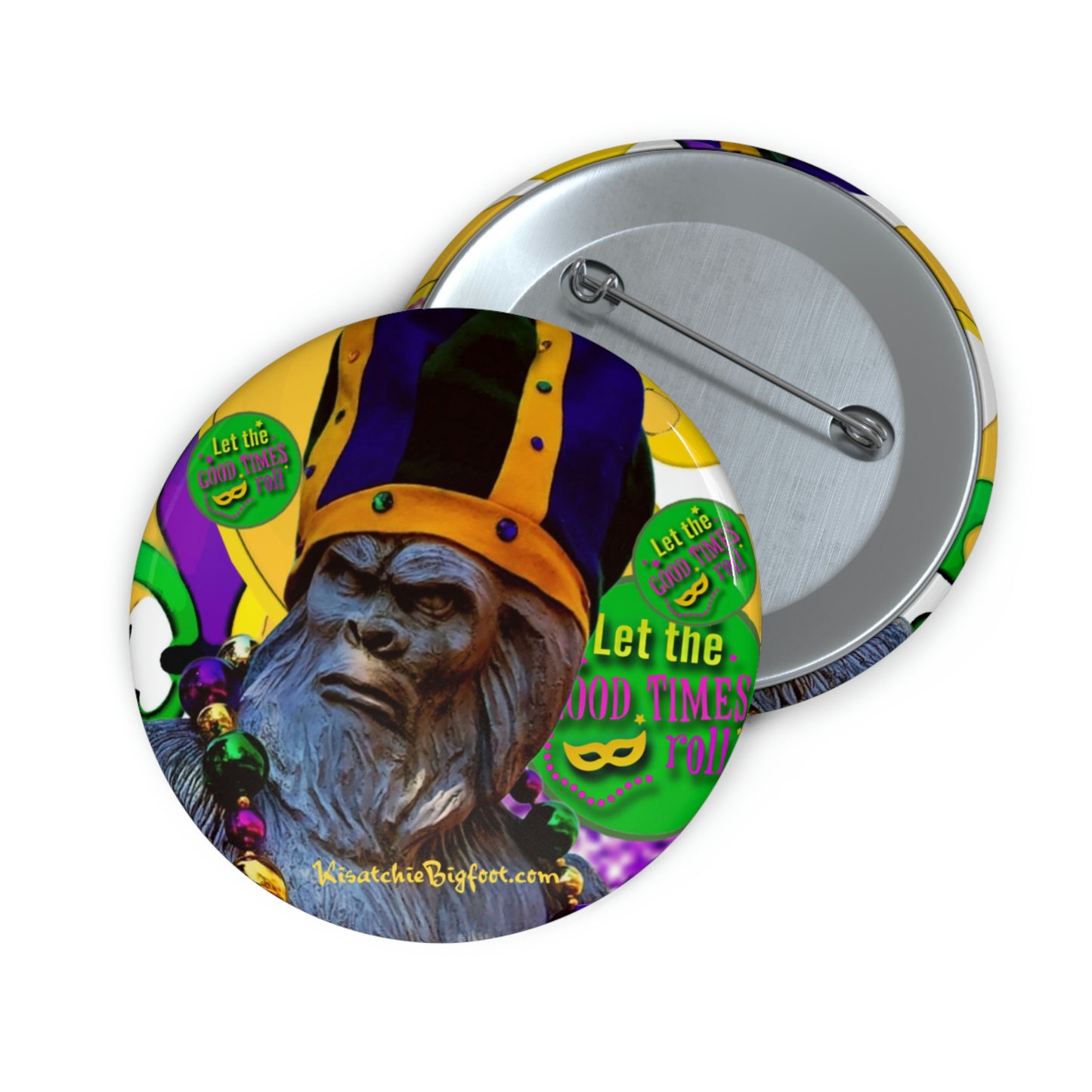 Bigfoot Mardi Gras Buttons