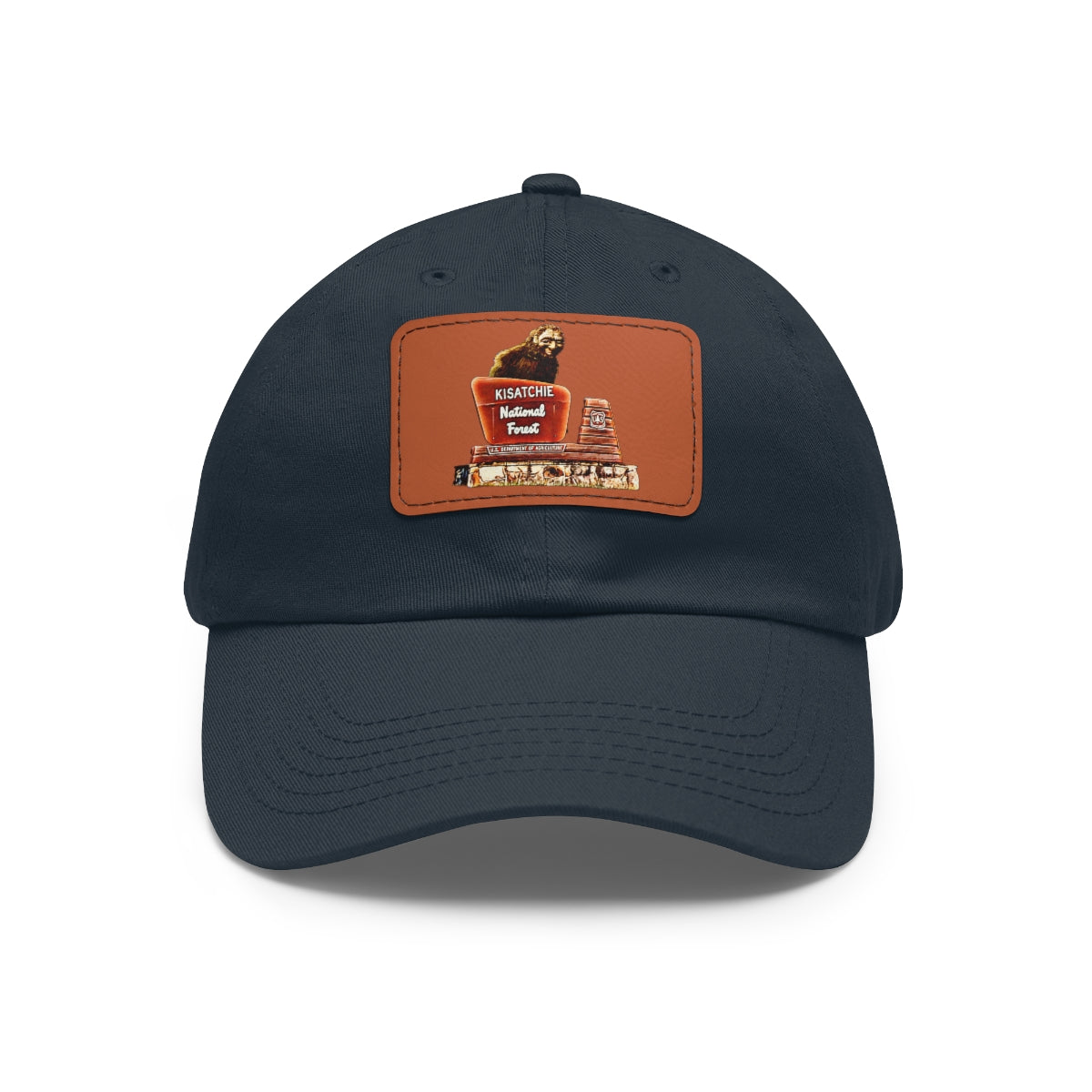 Dad Cap with Leather Kisatchie Bigfoot Patch