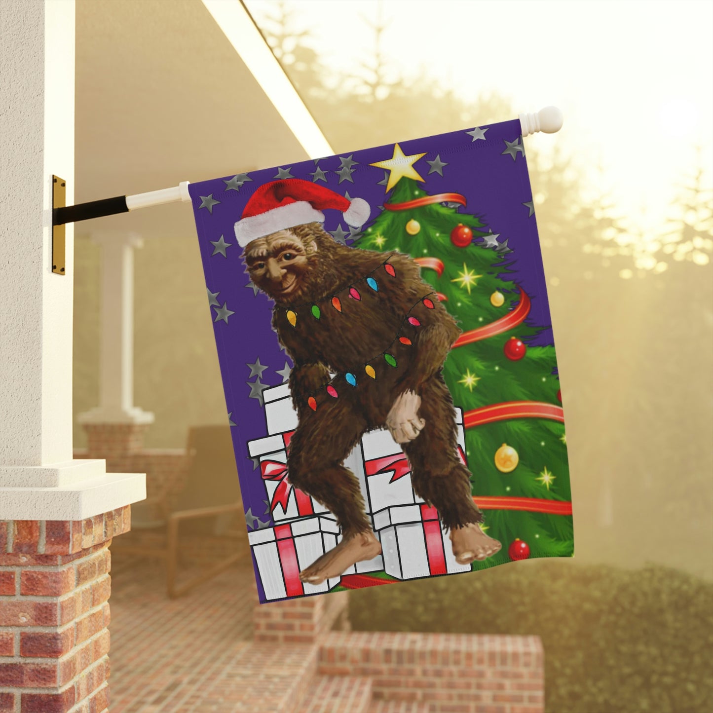 Bigfoot Christmas Garden & House Banner