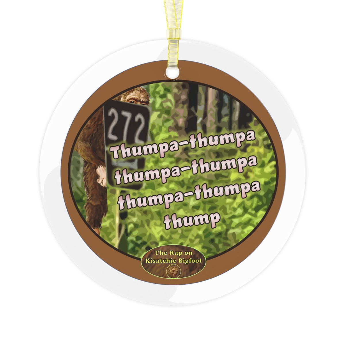 The Rap on Kisatchie Bigfoot Glass Ornament