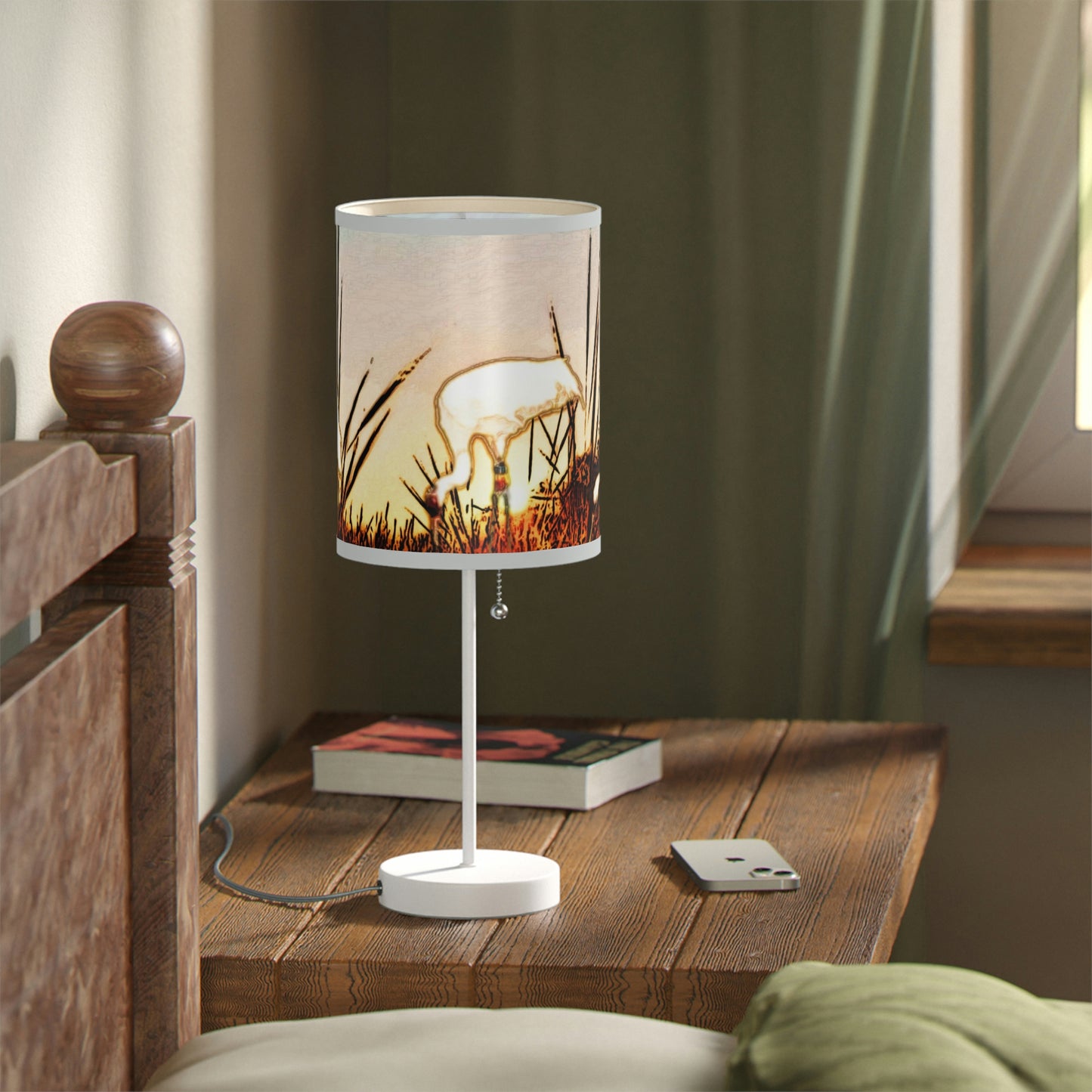 Whooping Cranes Lamp on a Stand