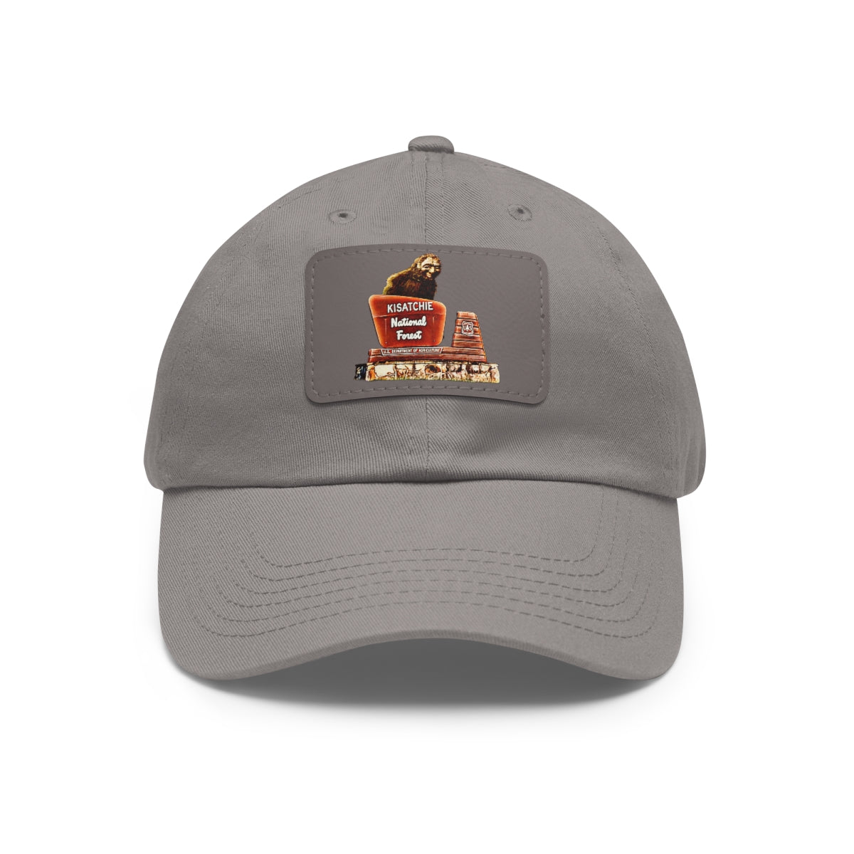 Dad Cap with Leather Kisatchie Bigfoot Patch