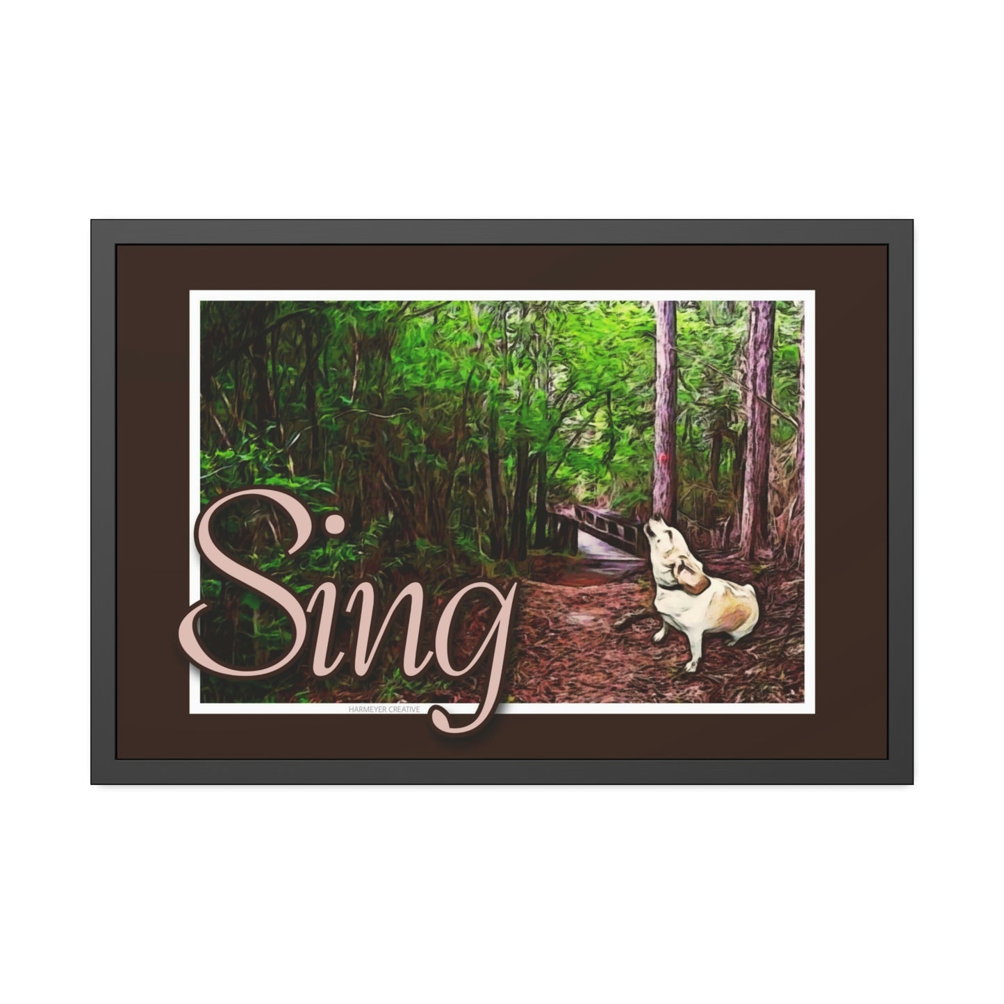 Framed Good Dog "Sing" Print