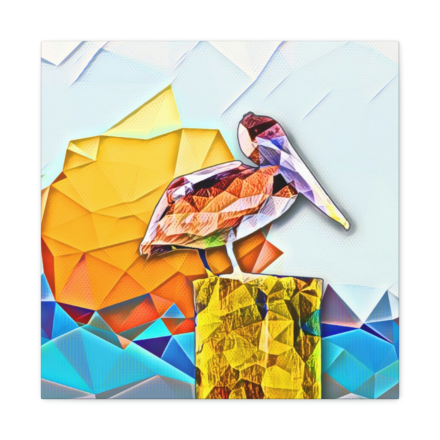 Polygonal Pelican Canvas Gallery Wraps