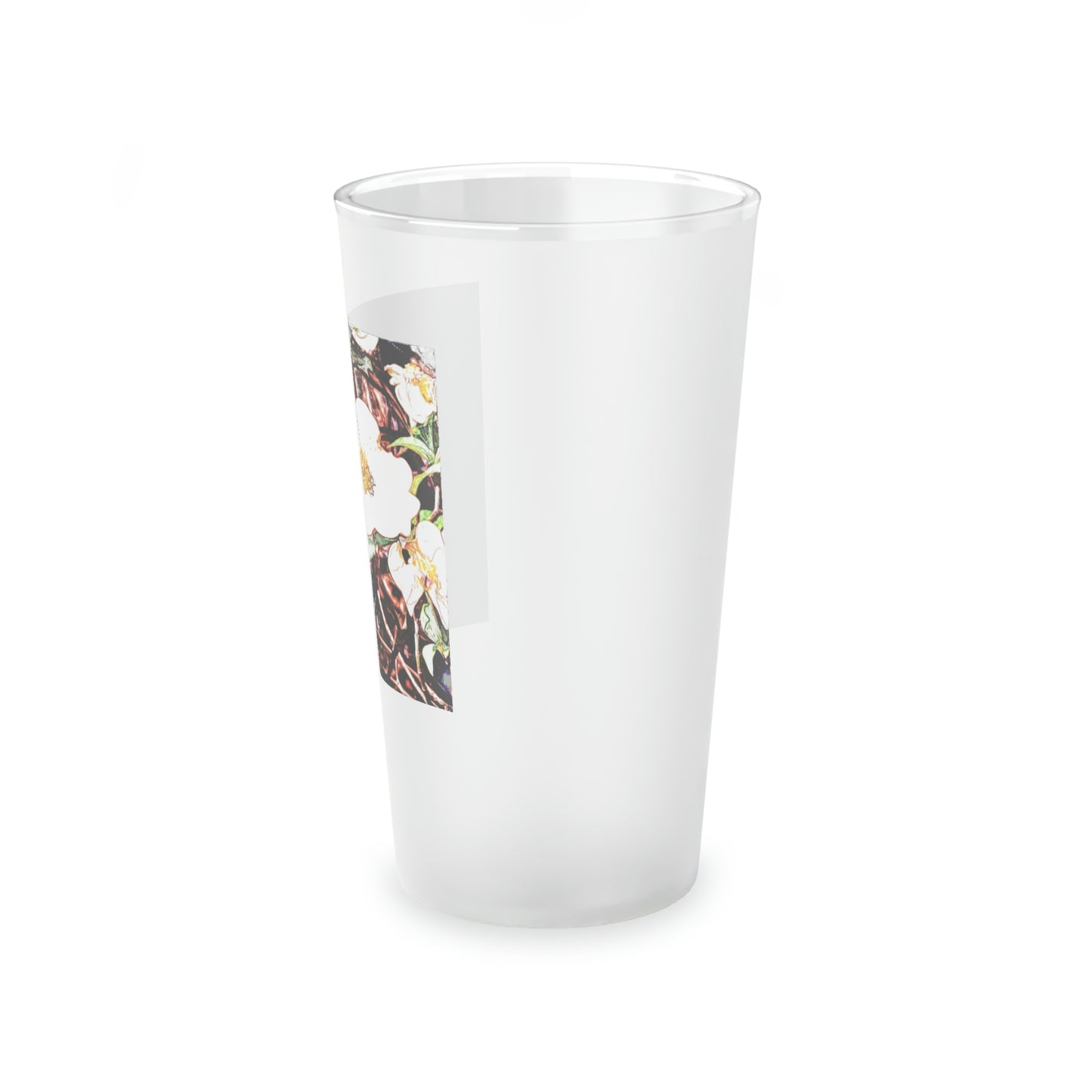 Dogwood Blossoms Frosted Pint Glass, 16oz