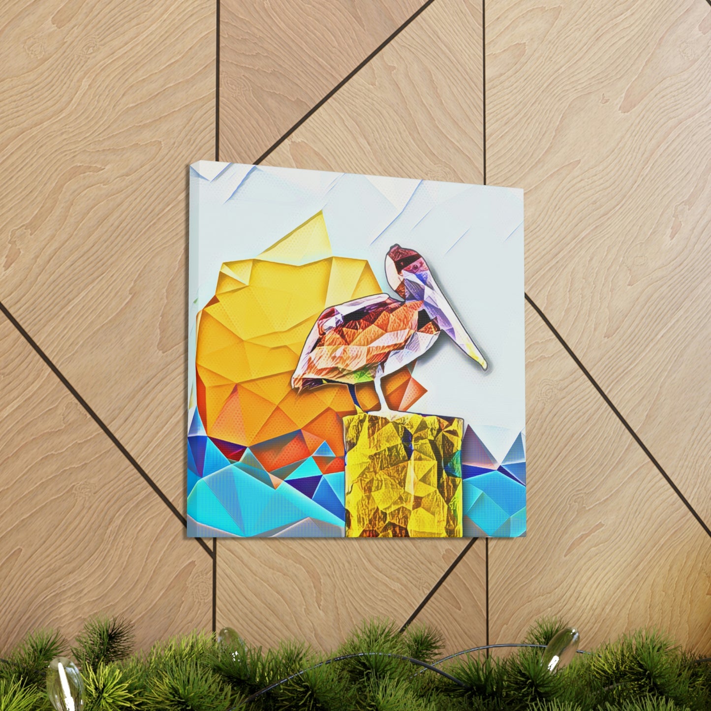 Polygonal Pelican Canvas Gallery Wraps