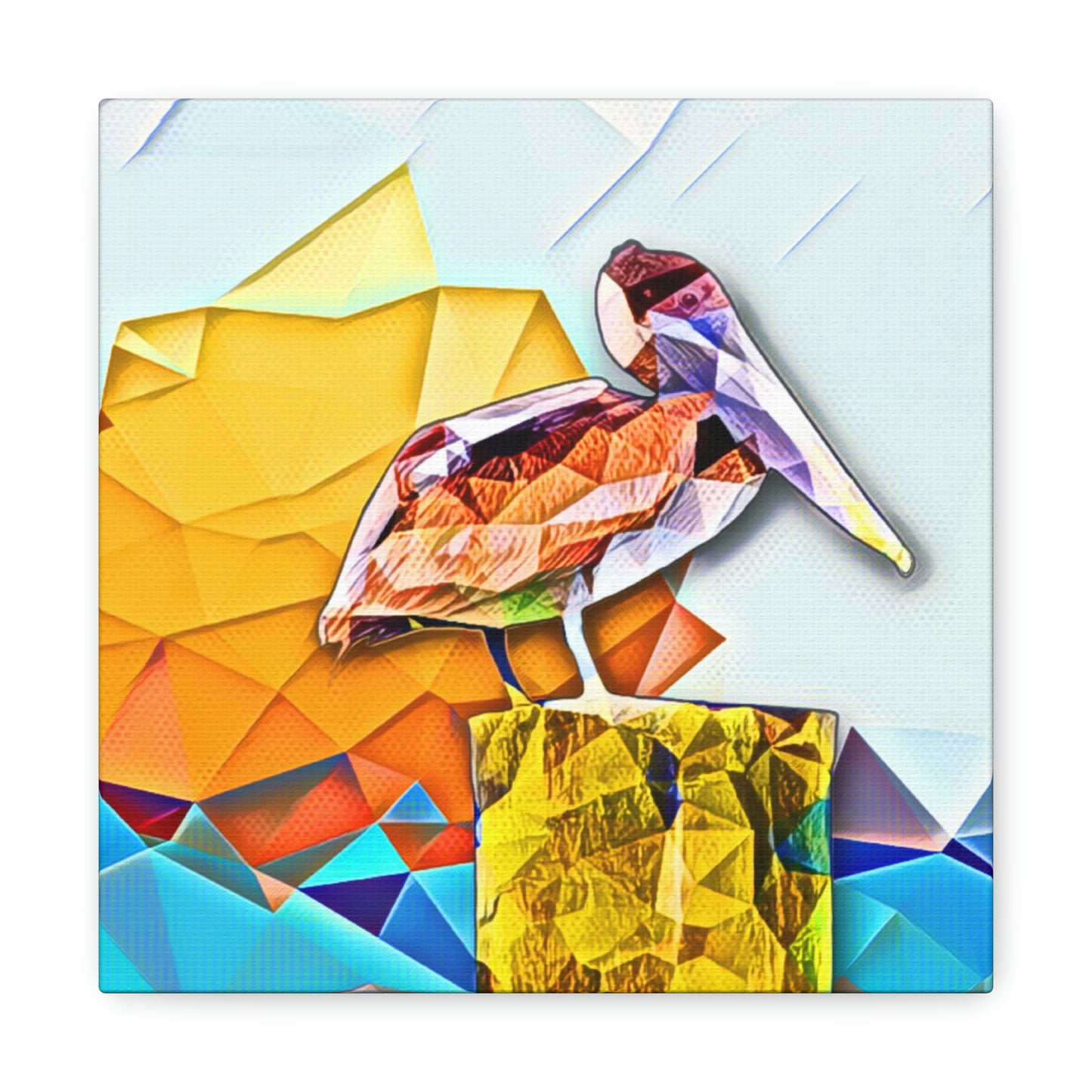 Polygonal Pelican Canvas Gallery Wraps