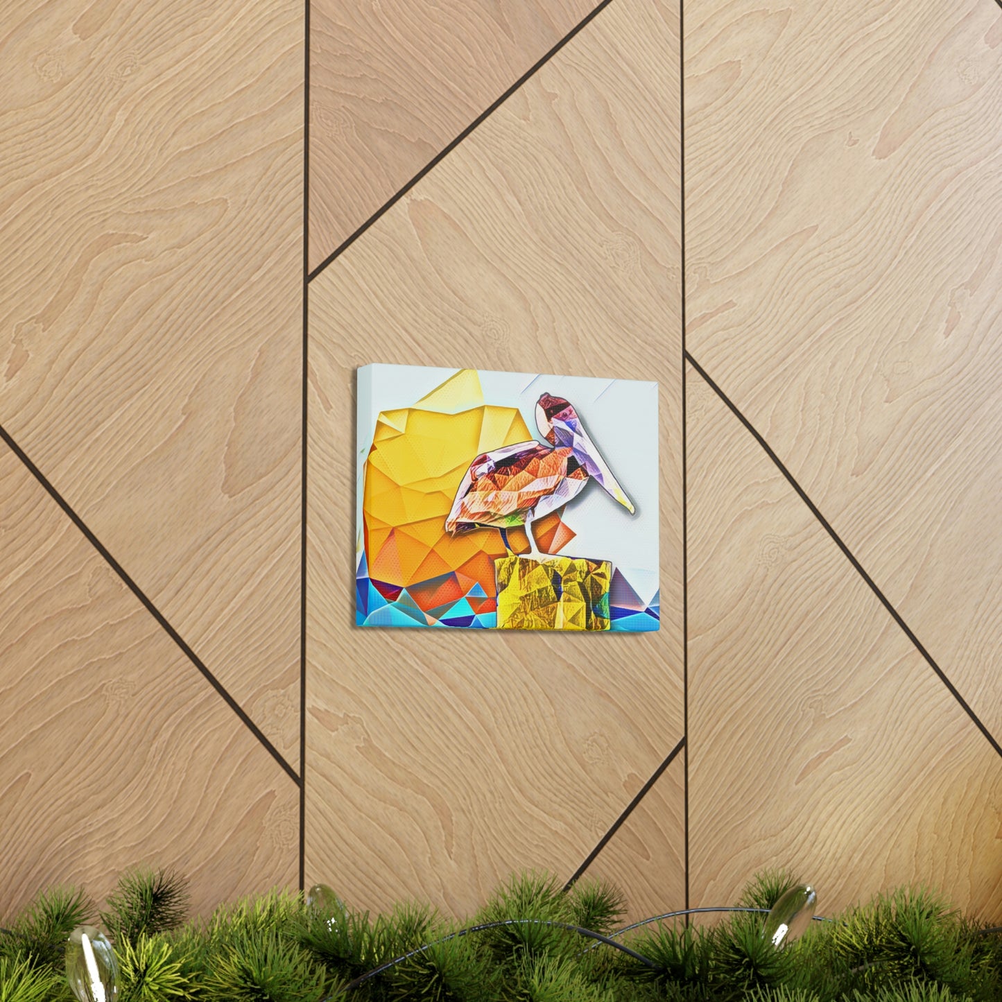 Polygonal Pelican Canvas Gallery Wraps