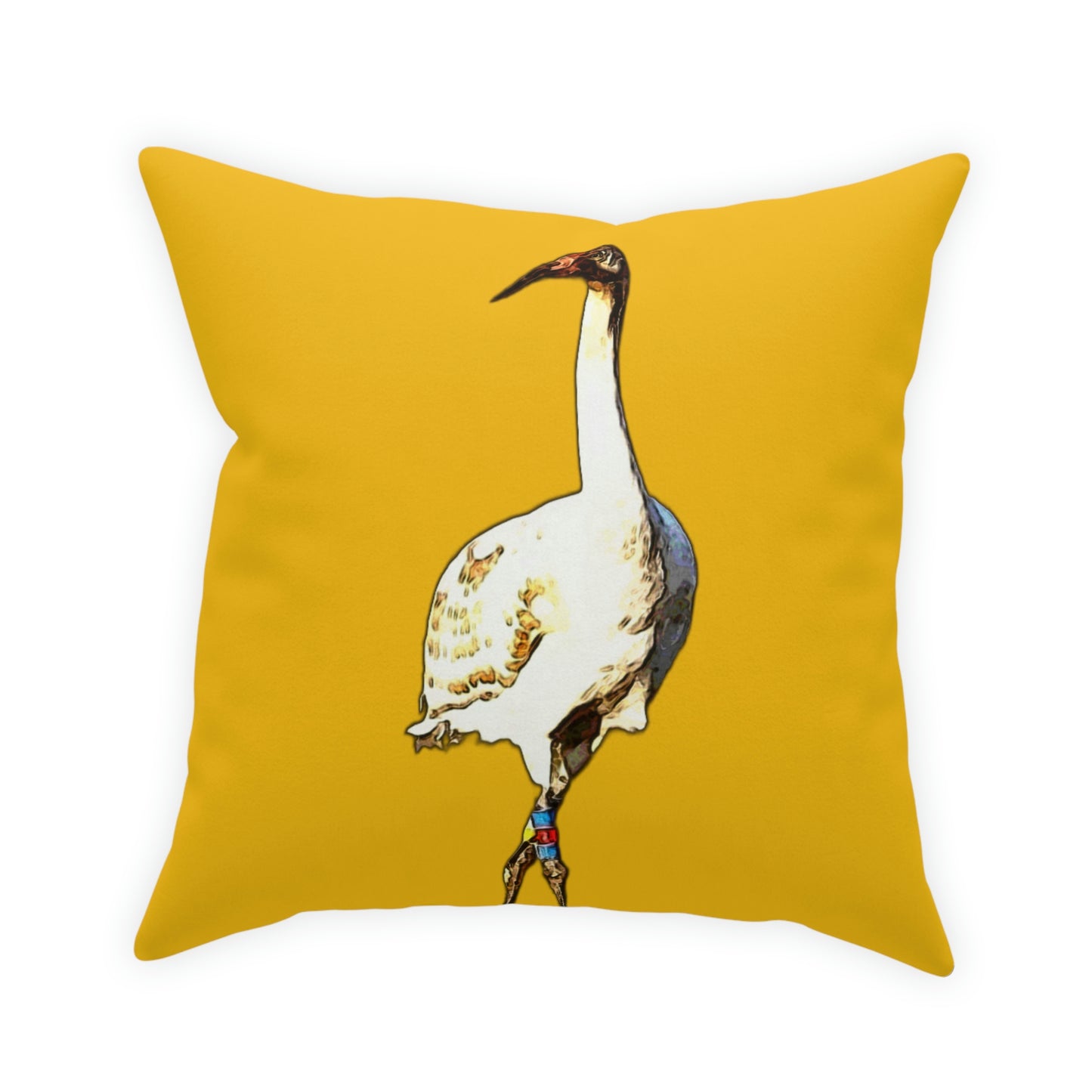 Whooping Crane Broadcloth Pillow