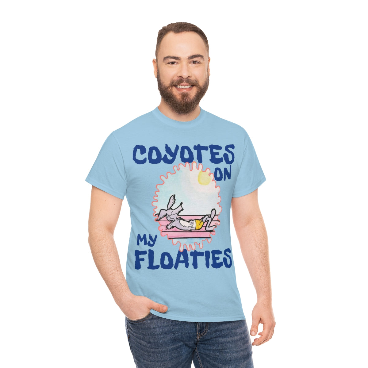 Unisex Coyotes on my Floaties Heavy Cotton Tee