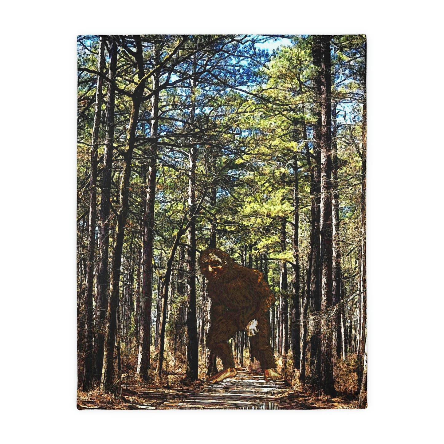 Bigfoot in the Kisatchie Velveteen Blanket (2-sided print)