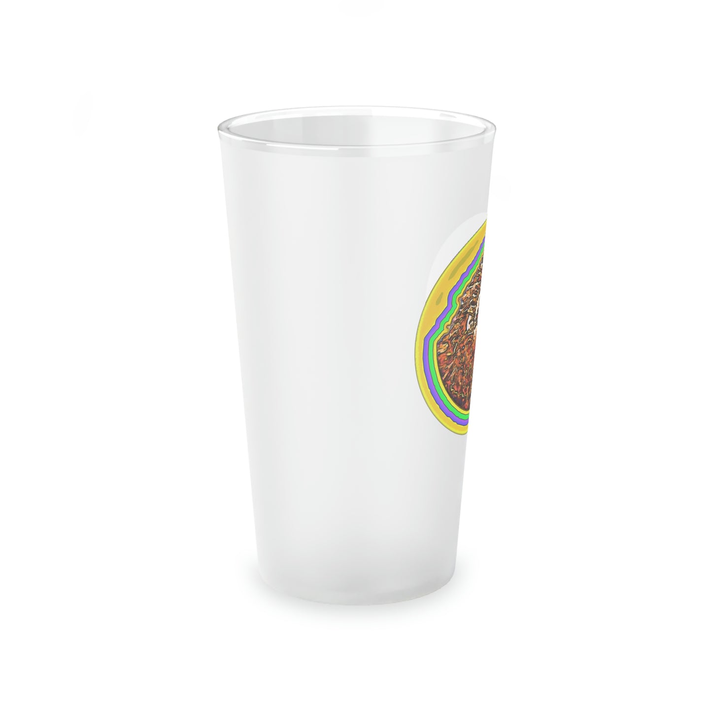 Bigfoot Mardi Gras Frosted Pint Glass, 16oz