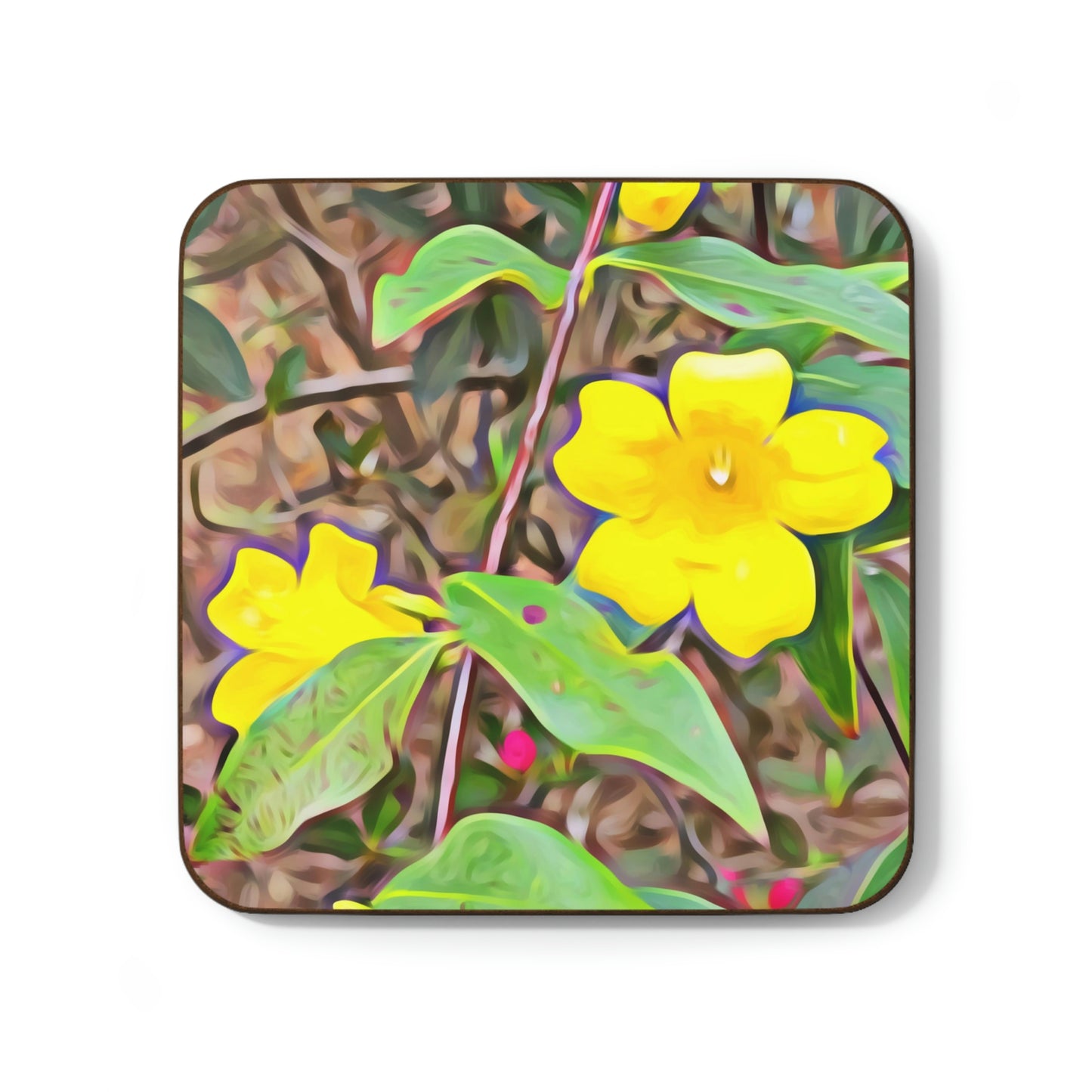 Yellow Jessamine Hardboard Coaster