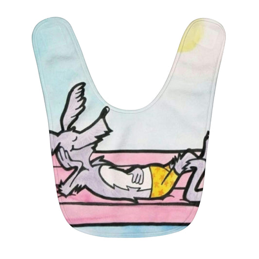 Fleece Coyotes on my Floaties Baby Bib