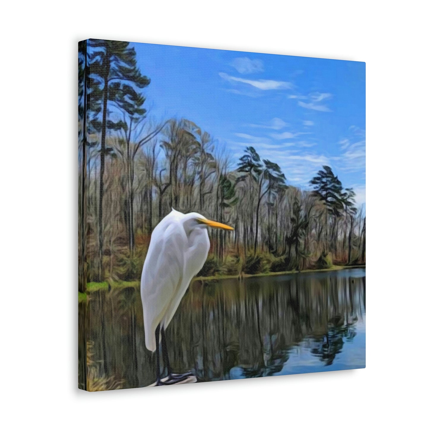 Egret at Valentine Lake Canvas Gallery Wraps