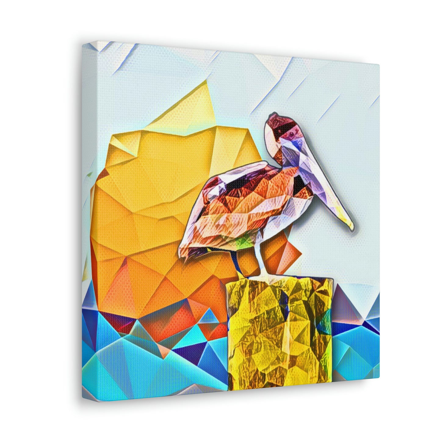 Polygonal Pelican Canvas Gallery Wraps