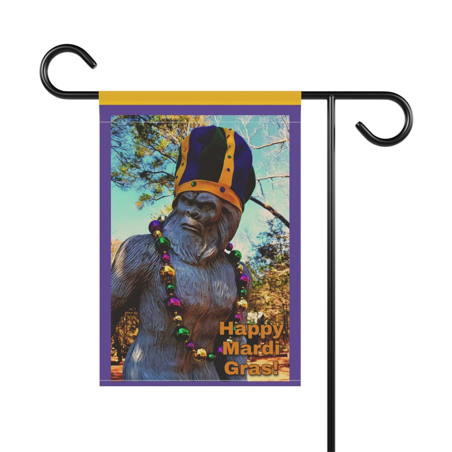 Mardi Gras Bigfoot Garden & House Banner