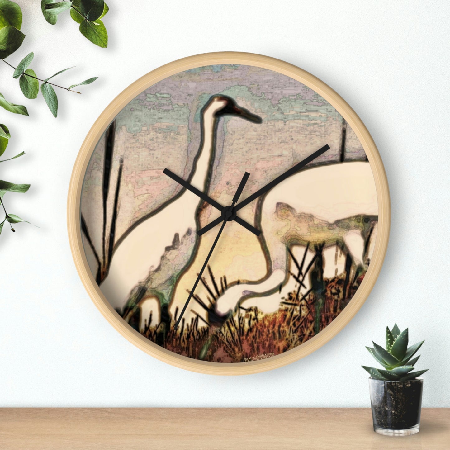 Louisiana's Whooping Cranes Wall Clocks