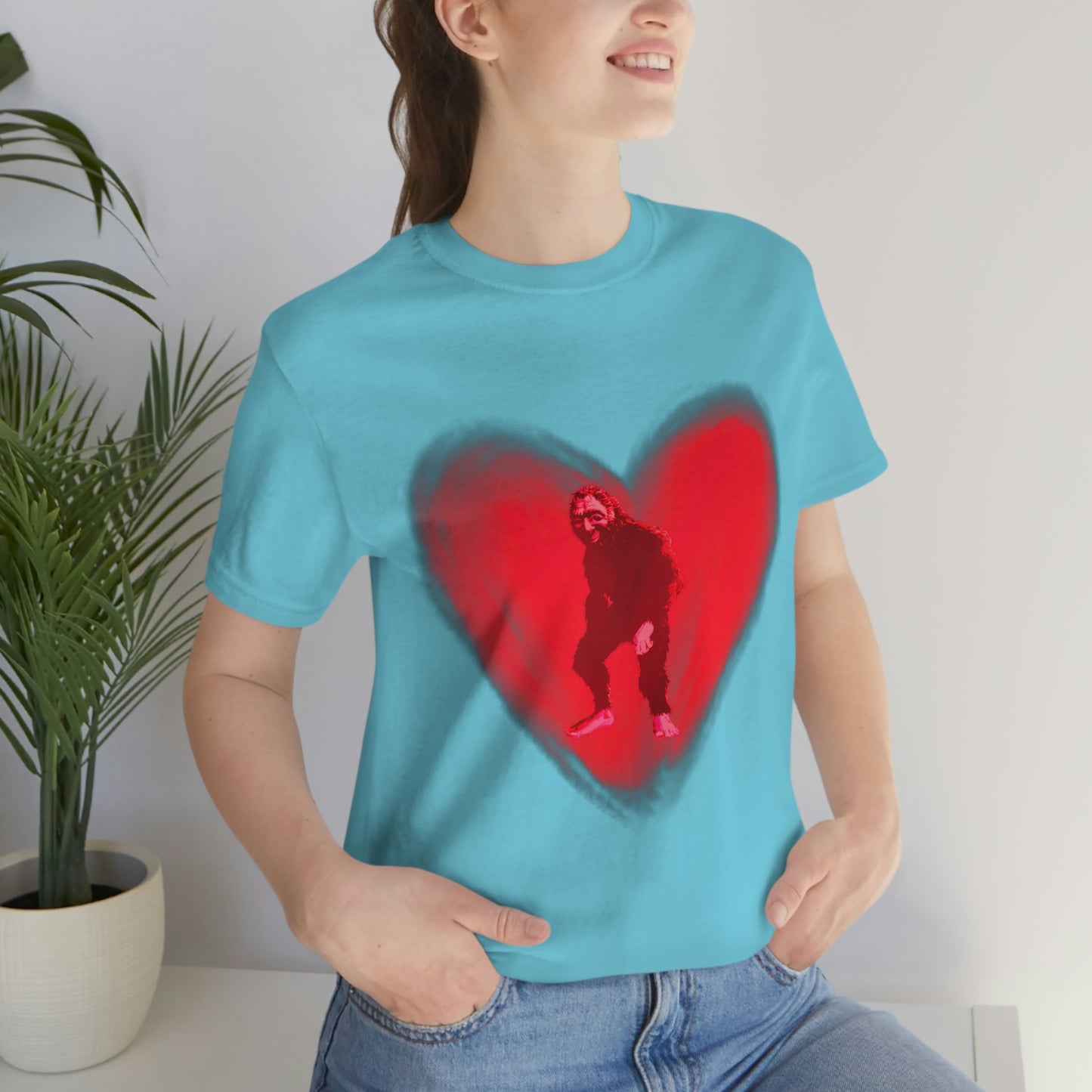 Unisex Bigfoot in My Heart Jersey Tee