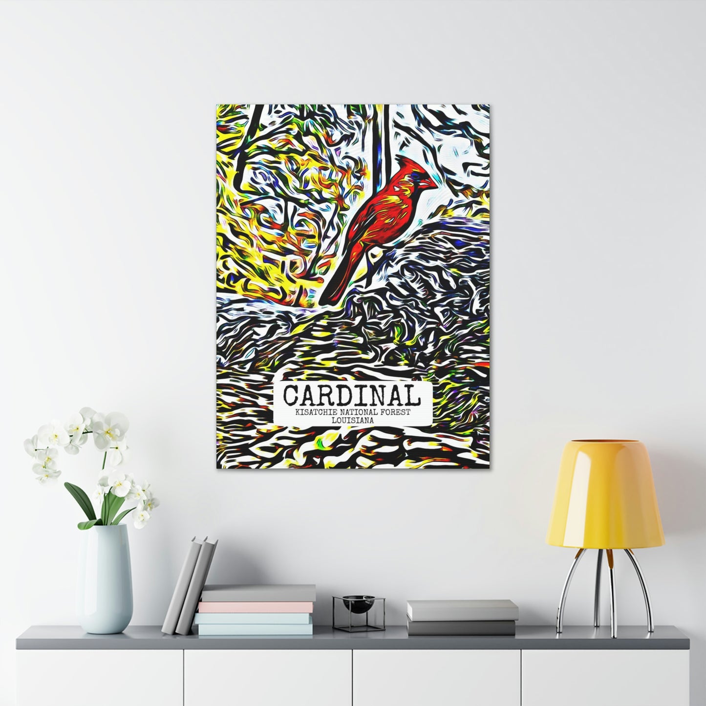 Cardinal in Kisatchie Canvas Gallery Wraps