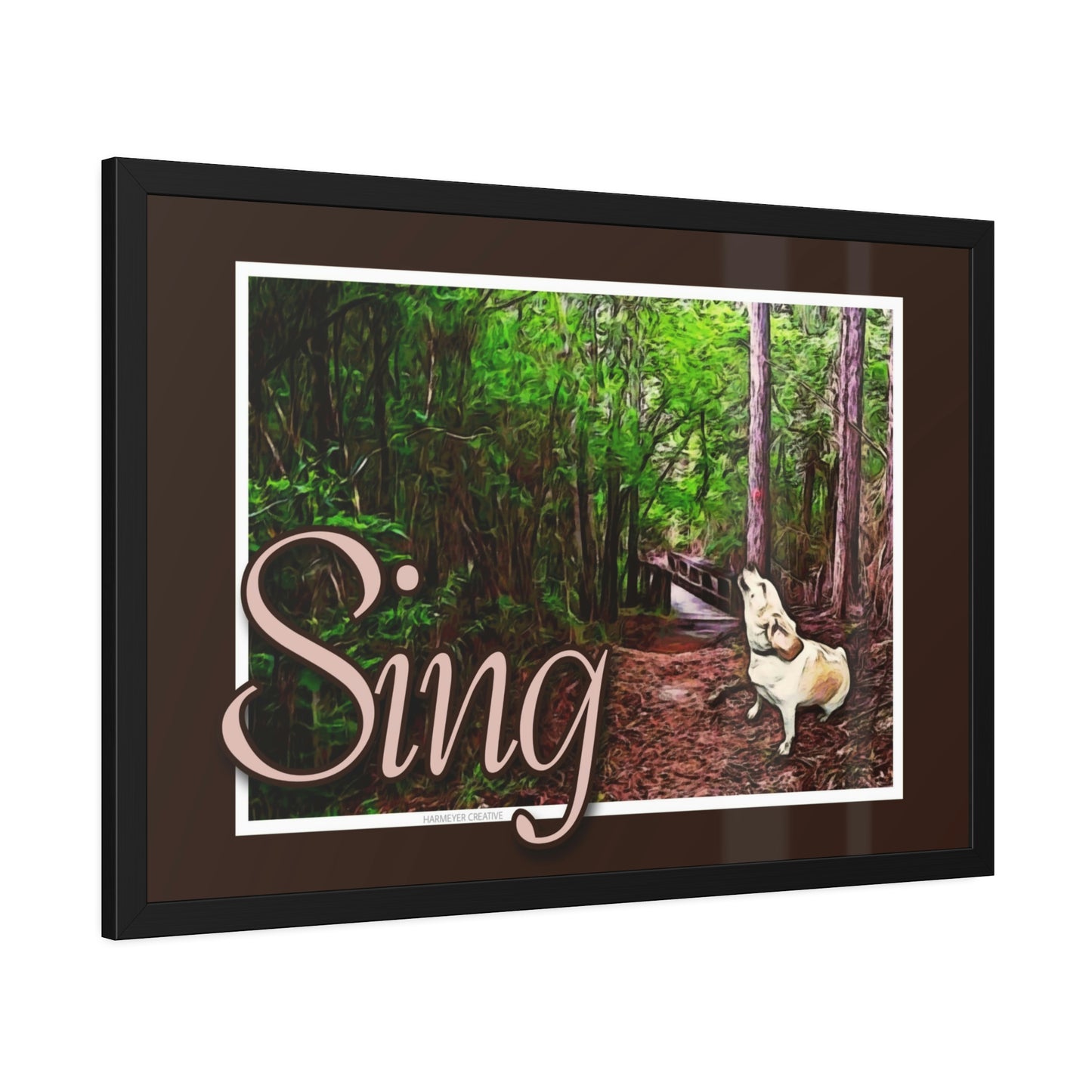 Framed Good Dog "Sing" Print