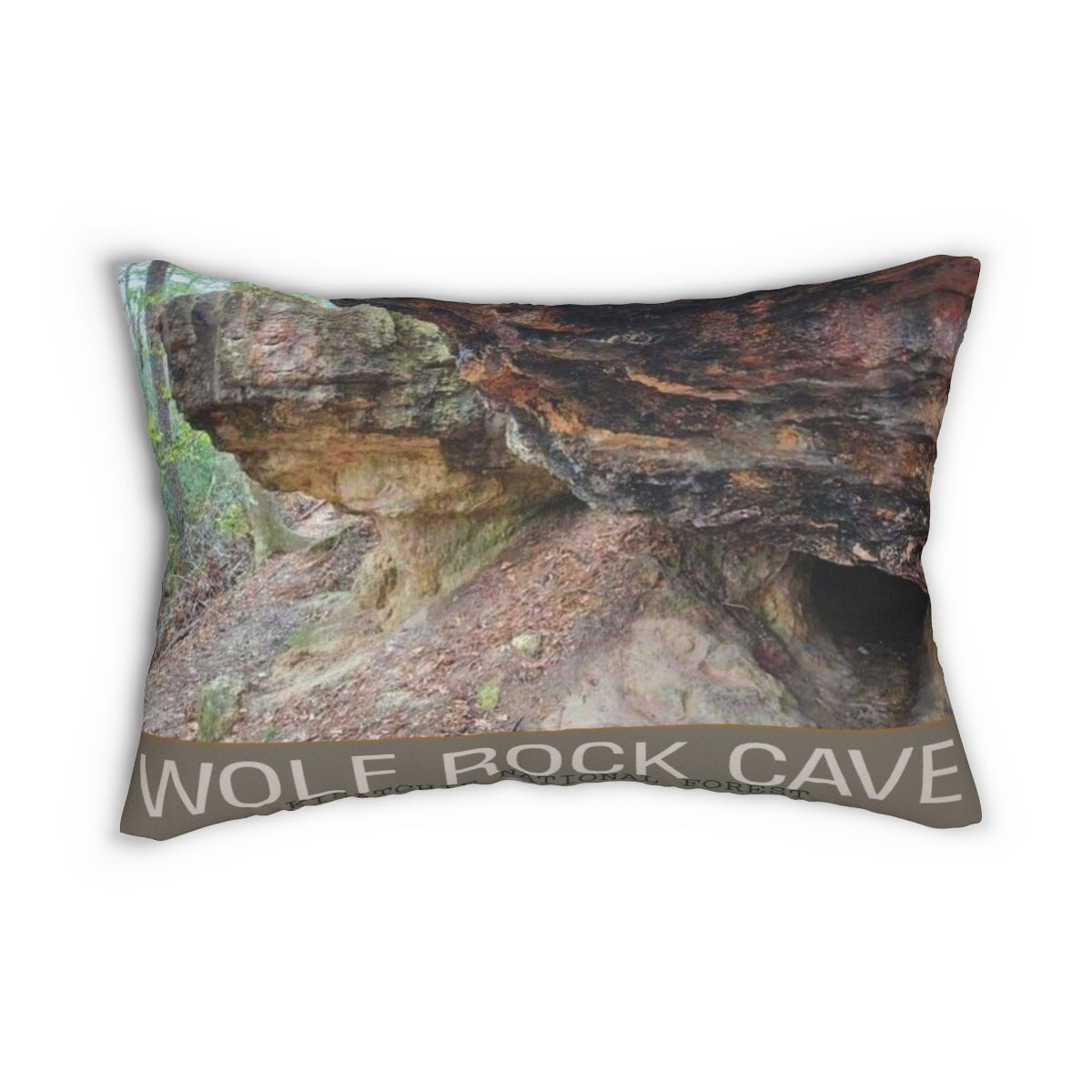 Wolf Rock Cave Lumbar Pillow