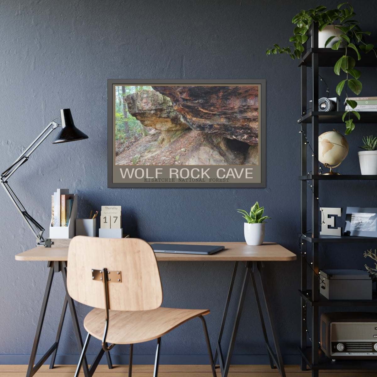 Framed Wolf Rock Cave Paper Posters