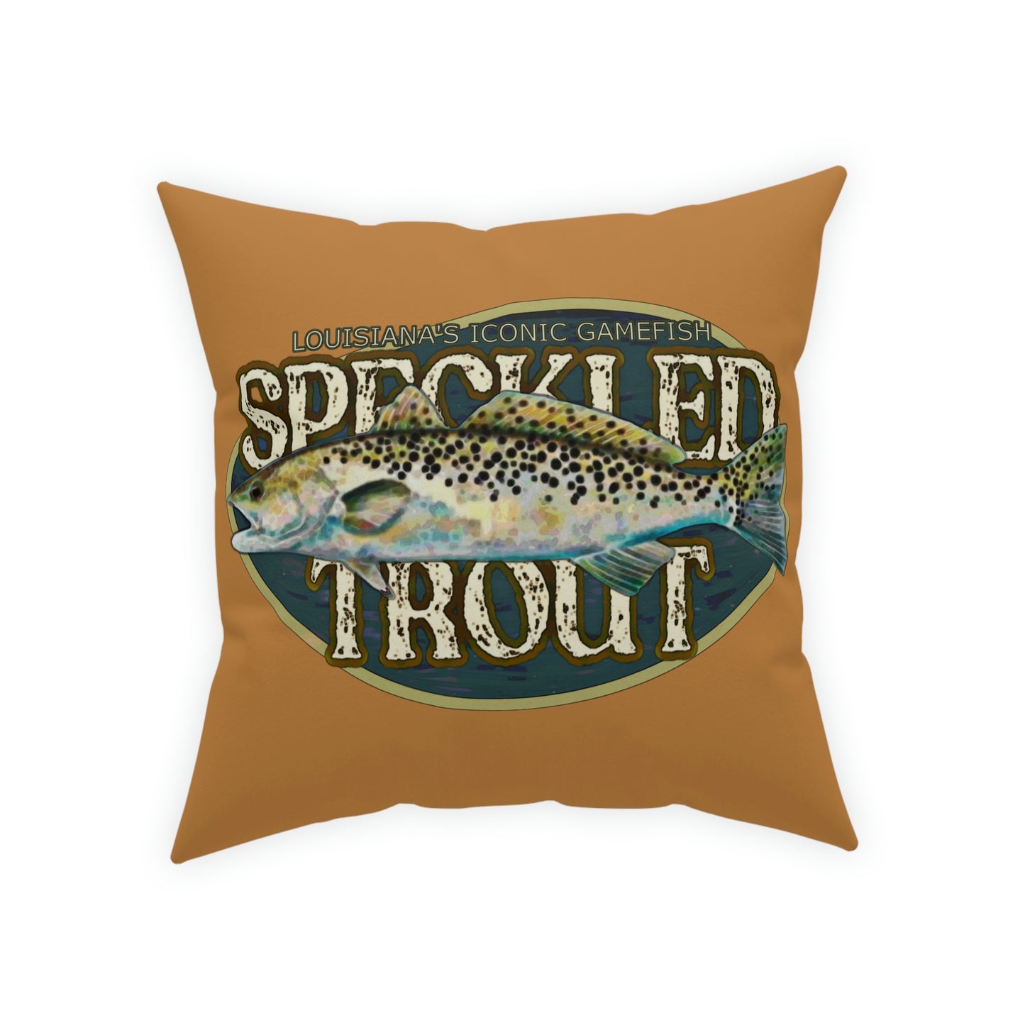 Louisiana's Speckled Trout Broadcloth Pillow