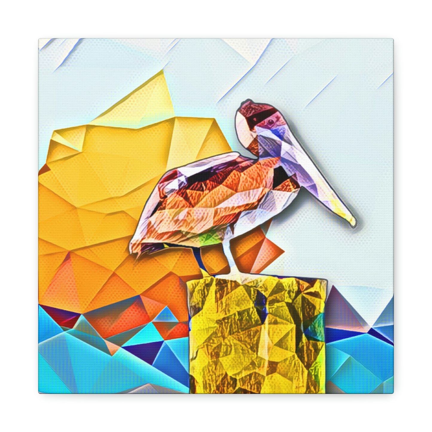 Polygonal Pelican Canvas Gallery Wraps